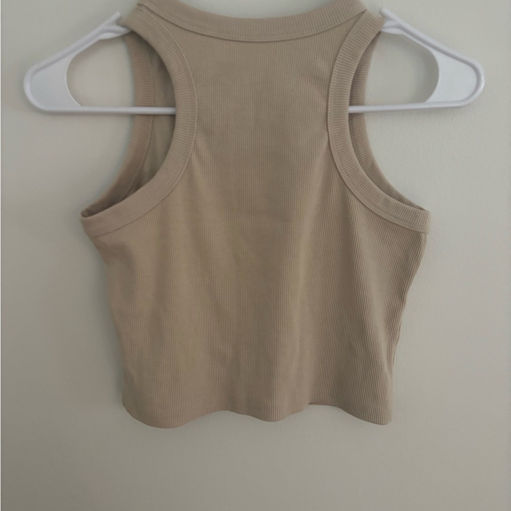 Women's Tan Ribbed Tank Top